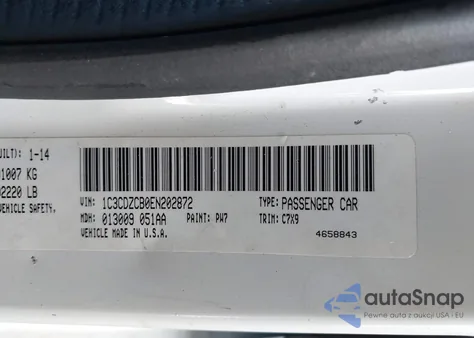 2014 Dodge Avenger Sxt z USA, uszkodzony, nr VIN 1C3CDZCB0EN202872